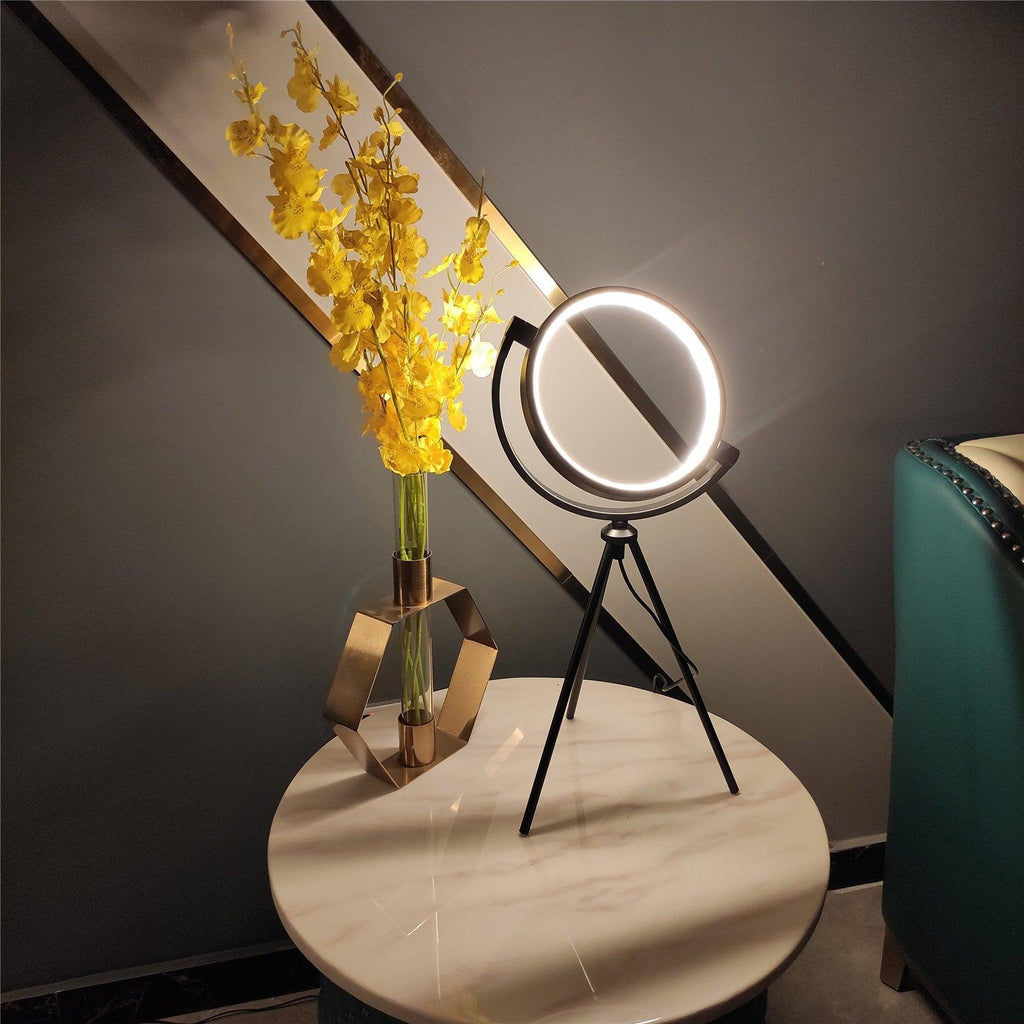 Modern White Mini Tripod Lamp for Bedroom or Office Desk Decor