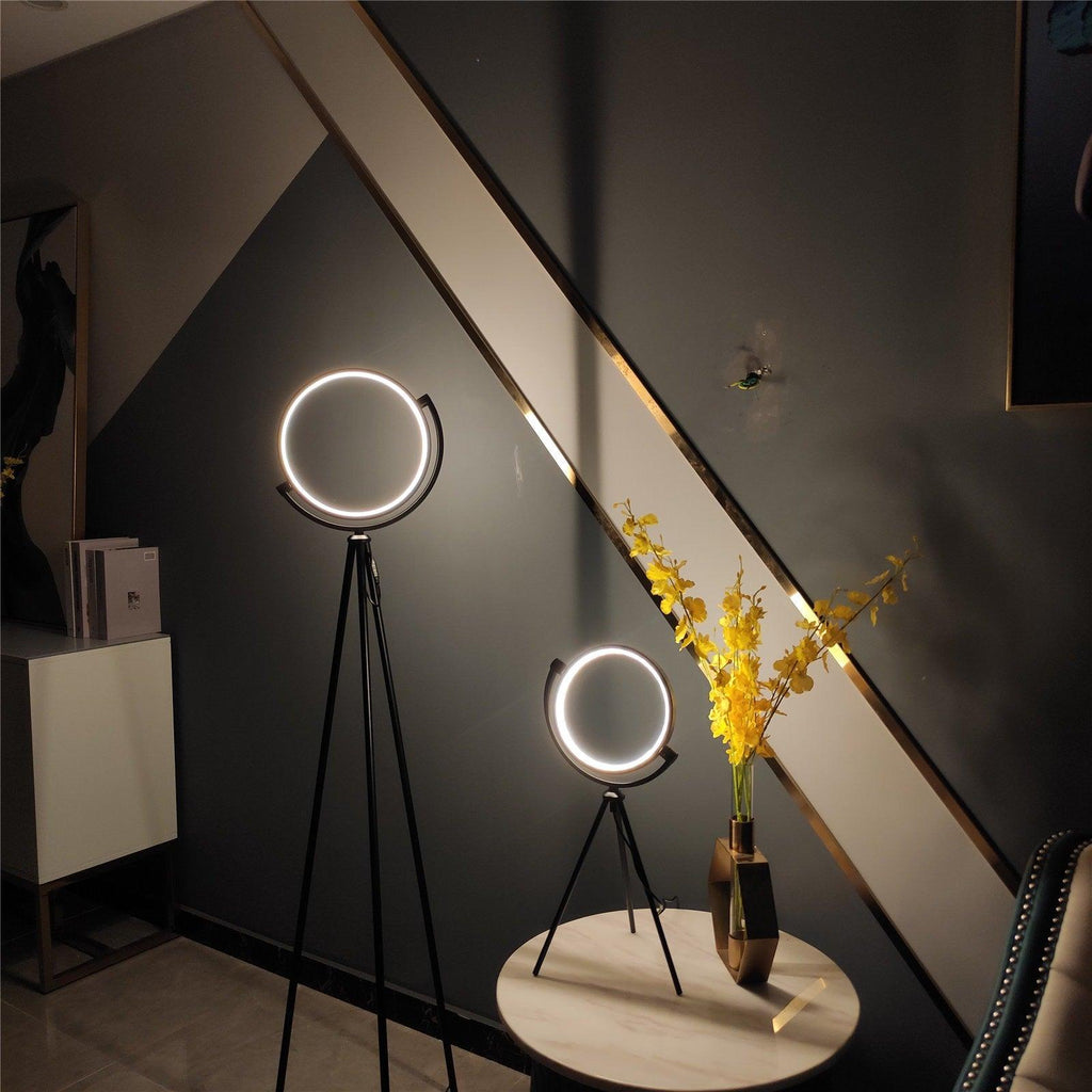 Modern White Mini Tripod Lamp for Bedroom or Office Desk Decor