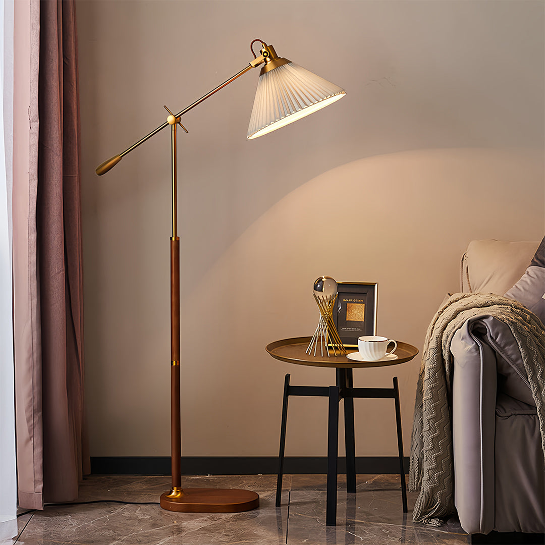 Vintage Industrial Adjustable Swing Arm Floor Lamp for Bedroom Reading