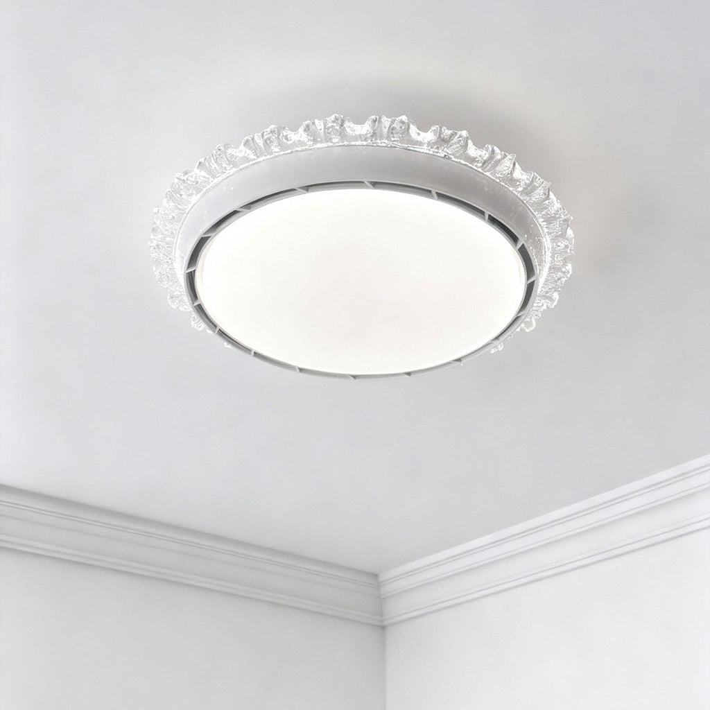 Modern White Minimalist Bladeless Ceiling Fan and Light for Living Room