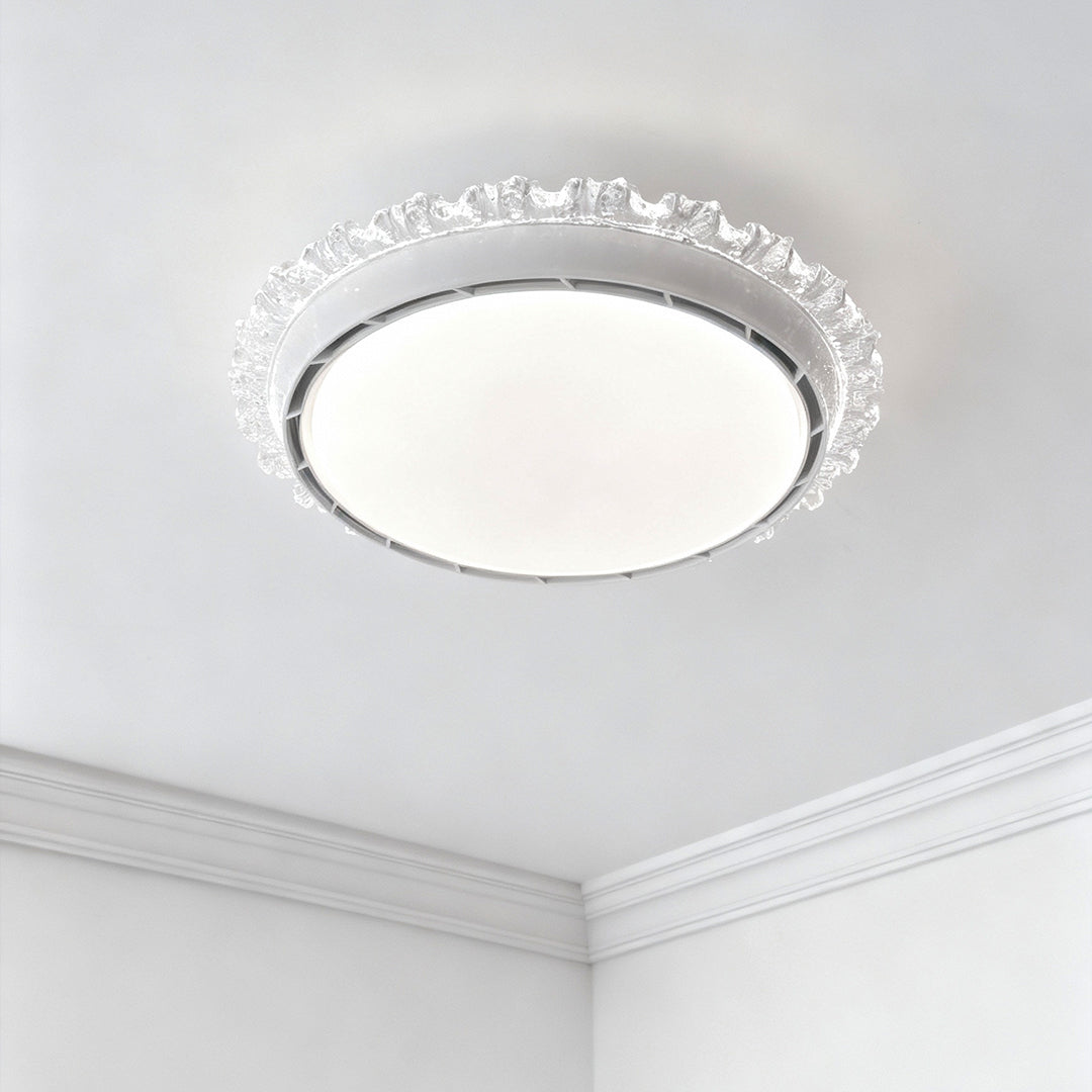 Modern White Minimalist Bladeless Ceiling Fan and Light for Living Room