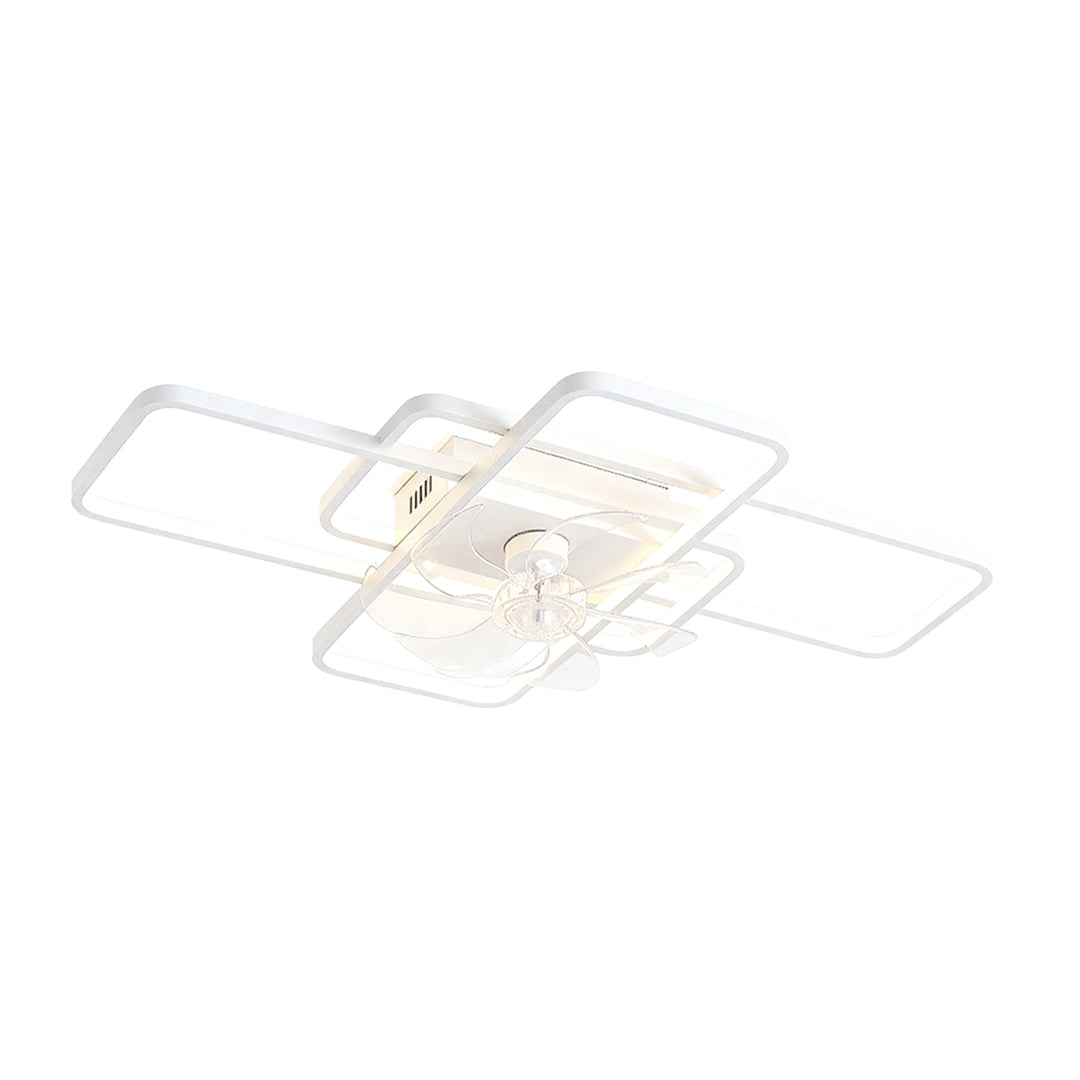 Modern Clear Acrylic Ceiling Fan with Lights - Stylish Home Fixture
