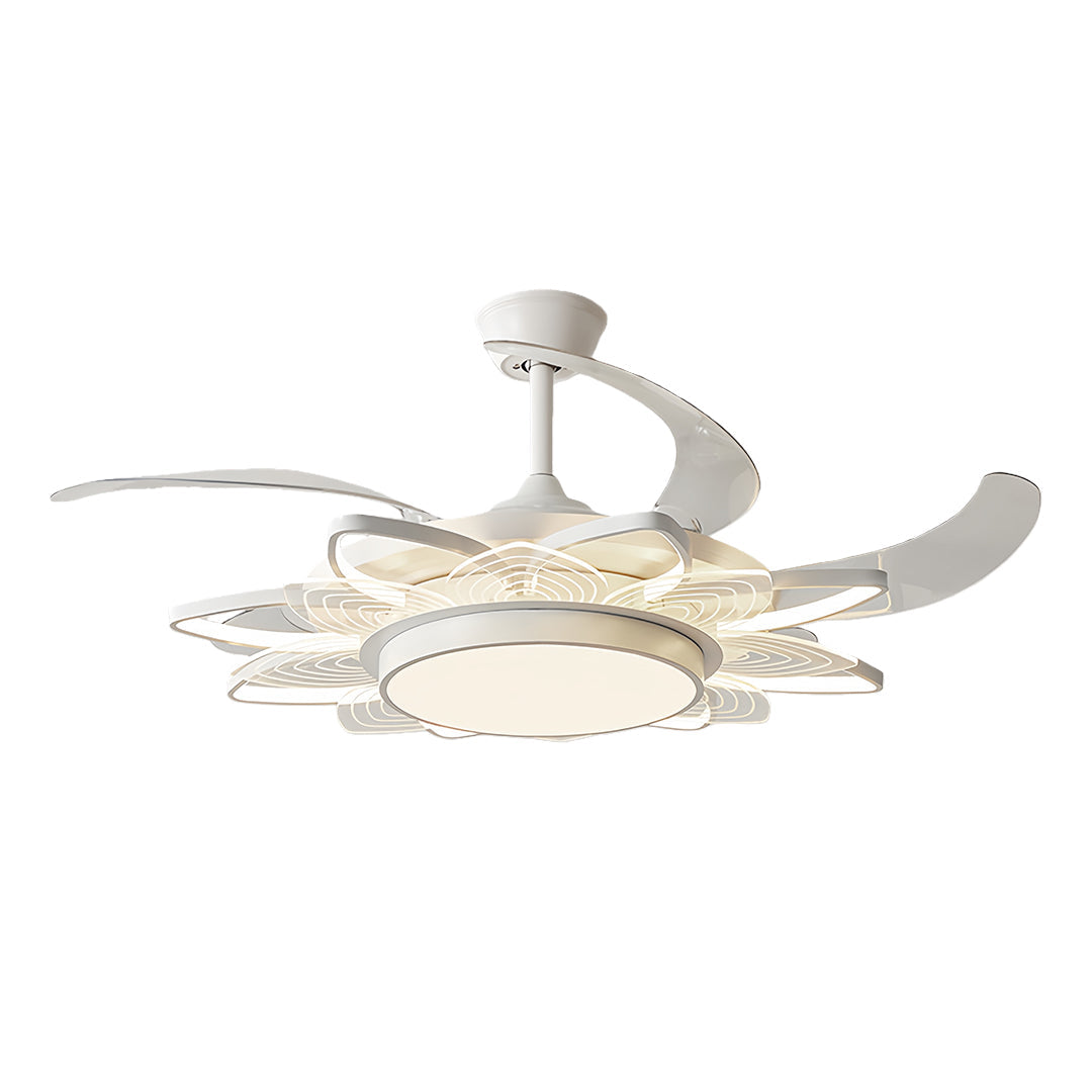 Black Minimalist Iron Ceiling Fan with Light for Modern Home Decor