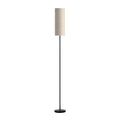 Artistic Black Wrought Iron Floor Lamp with Linen Shade for Living Room