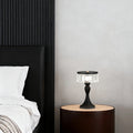 Nordic Minimalist Black Forged Iron and Acrylic Table Lamps for Living Room