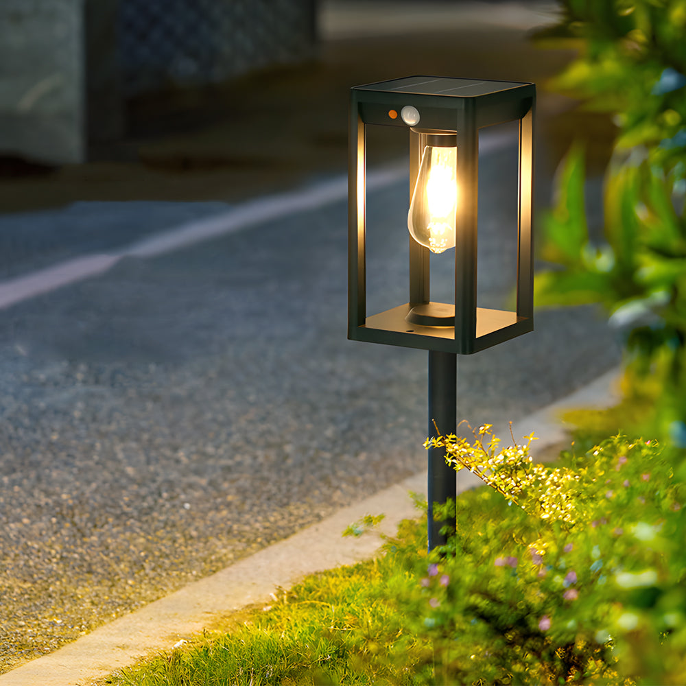 Sleek Black Minimalist LED Solar Garden Lights for Outdoor Lawn Decor