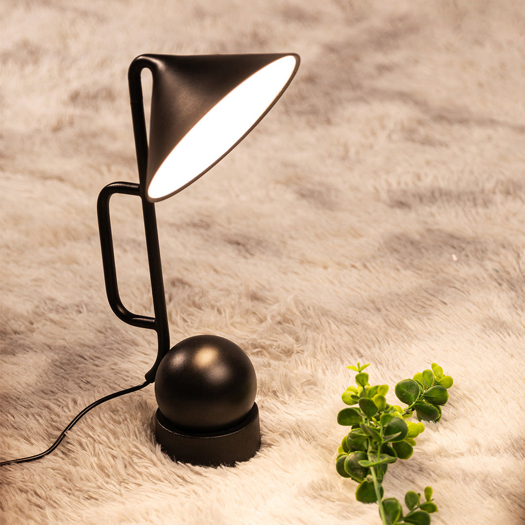 Industrial Black Metal LED Desk Lamp for Home Office and Study Room