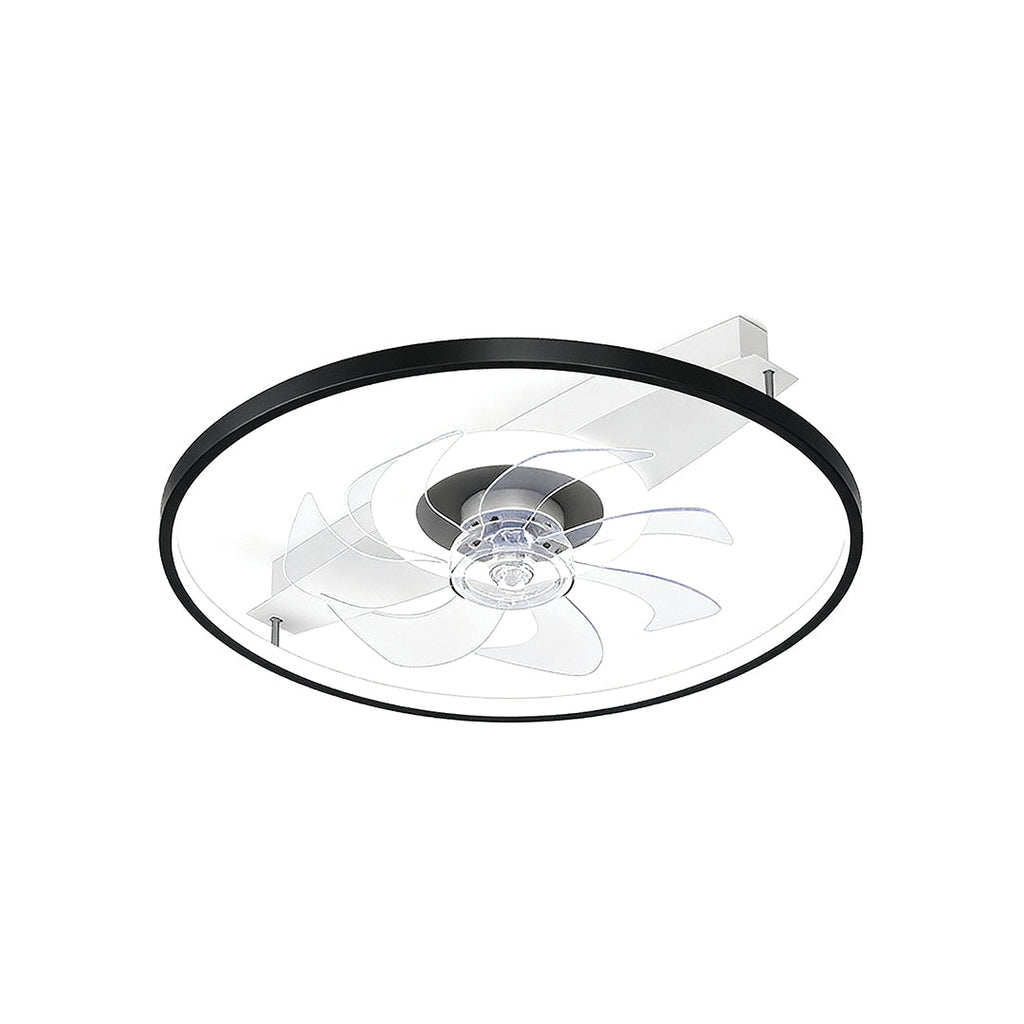 Modern White Minimalist Ceiling Fan with Ultra-Quiet LED Light for Living Room