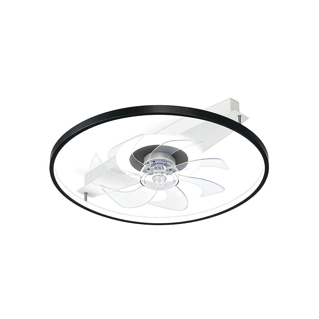 Modern White Minimalist Ceiling Fan with Ultra-Quiet LED Light for Living Room