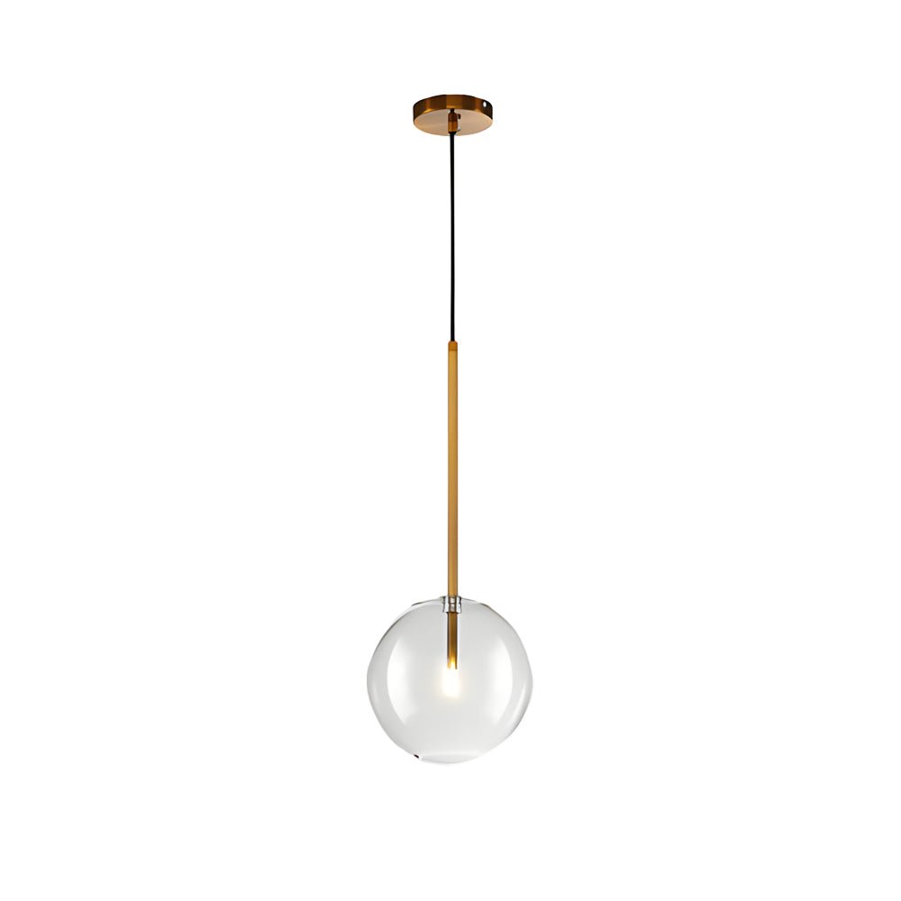 Nordic Style Clear Glass Globe Ceiling Light with Iron Frame for Home