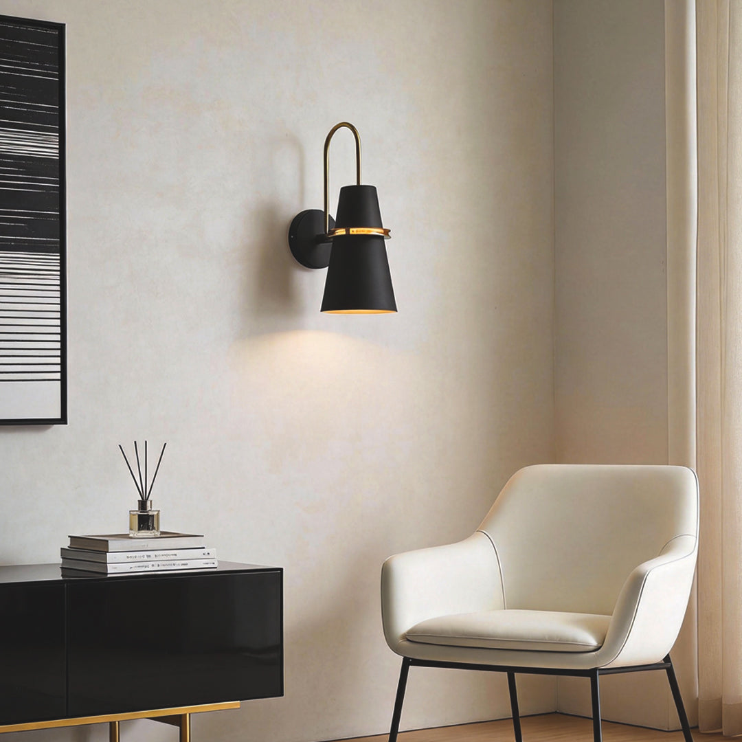 Modern White Iron Cone Wall Lamp for Living Room and Bedroom Decor