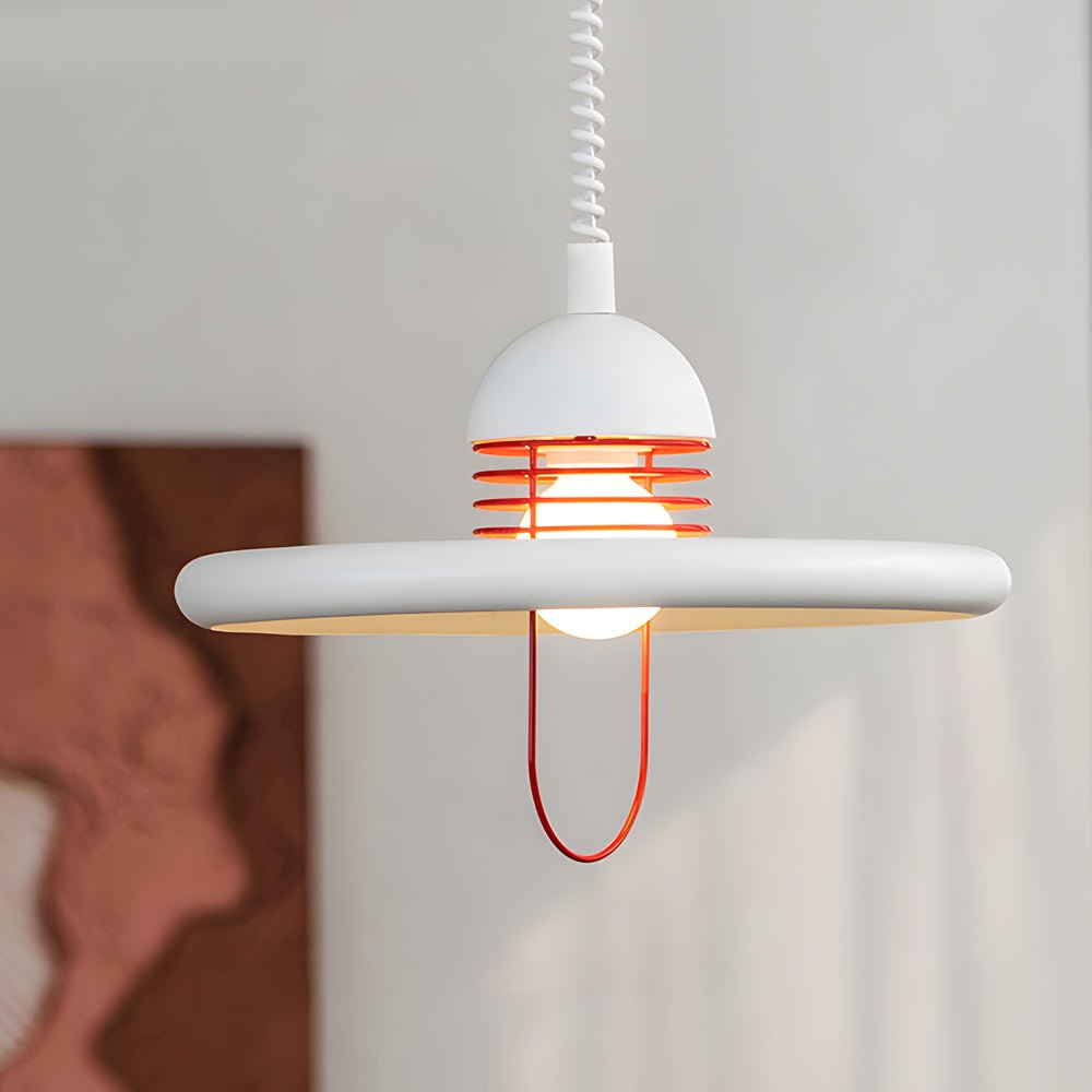 Nordic Minimalist White 3-Step Dimming Pendant Light for Modern Spaces