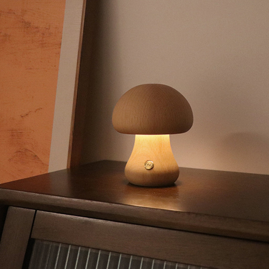 Elegant White Mushroom LED Table Lamp for Bedroom or Living Room Decor