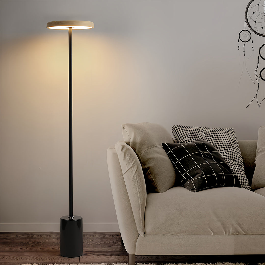 Sleek White Minimalist LED Dimmable Floor Lamp for Living Room Decor