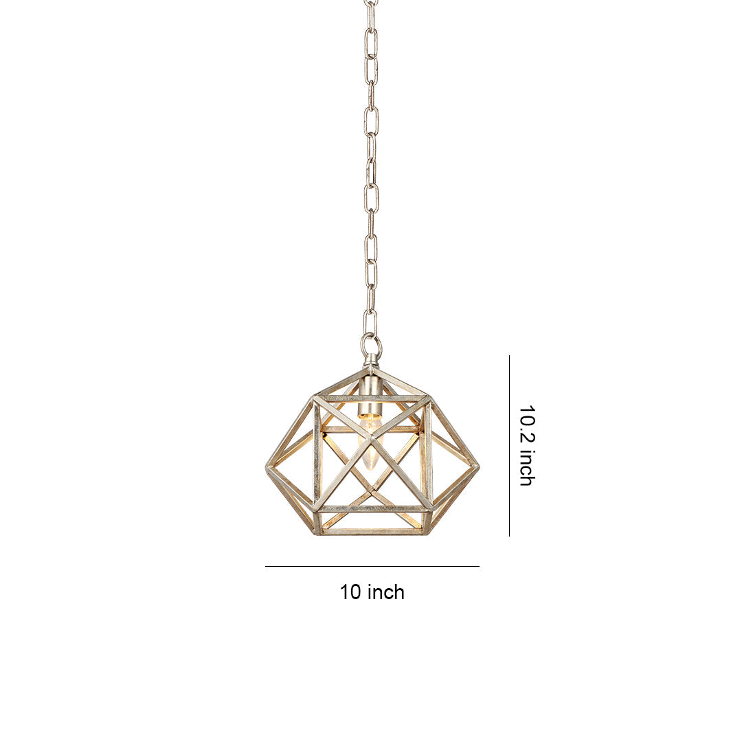 Chic Gold Metal Geometric Pendant Light with Adjustable Chain for Dining Room