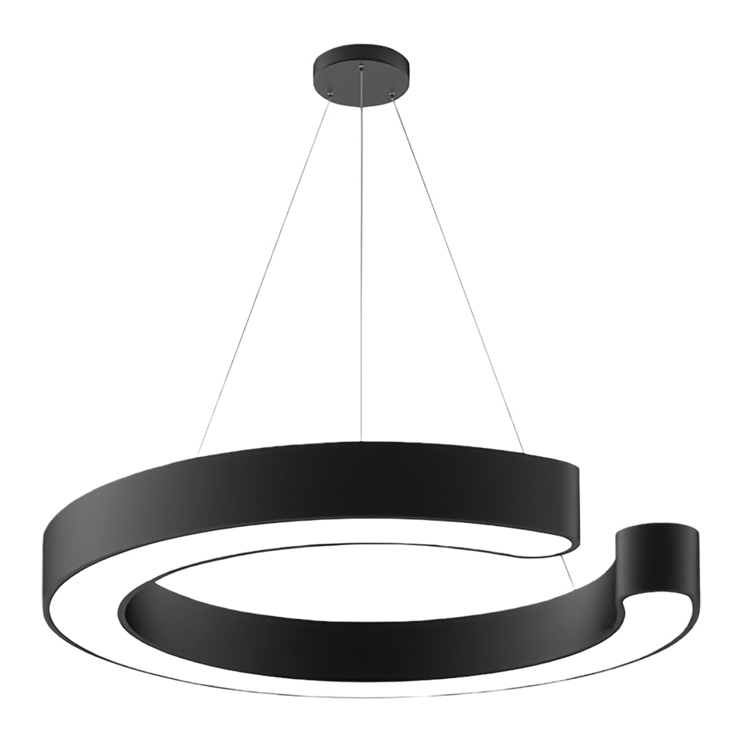 Contemporary Black Geometric Pendant Light - Iron & Acrylic Ceiling Fixture