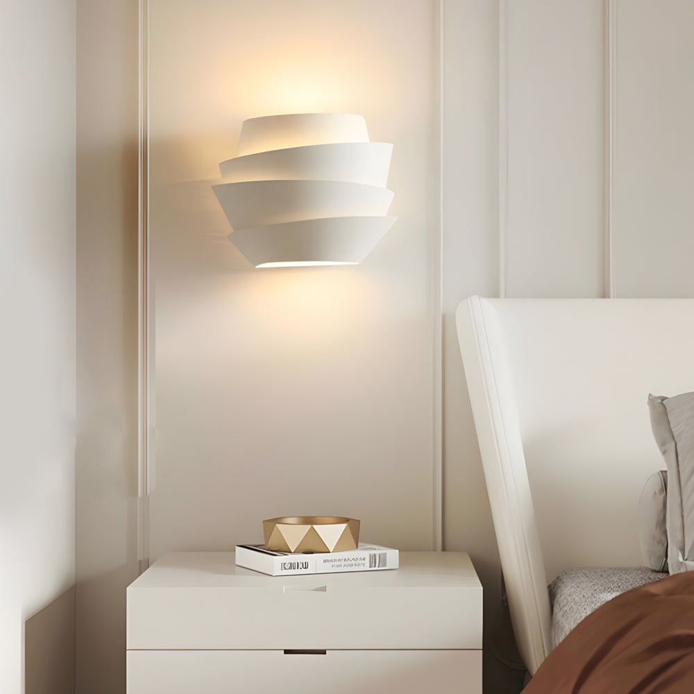 Modern Minimalist White Iron 2-Light Half Cylinder Wall Sconce for Hallway