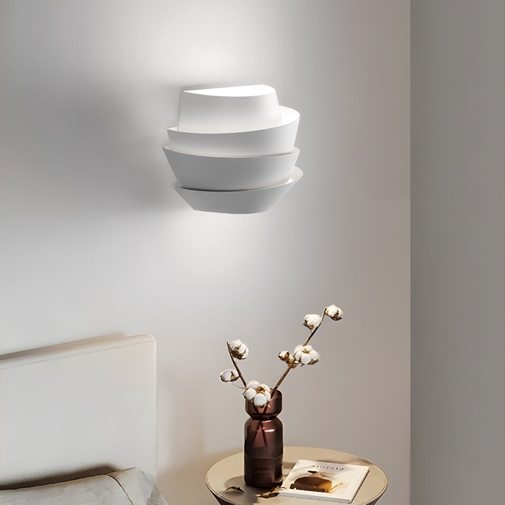 Modern Minimalist White Iron 2-Light Half Cylinder Wall Sconce for Hallway