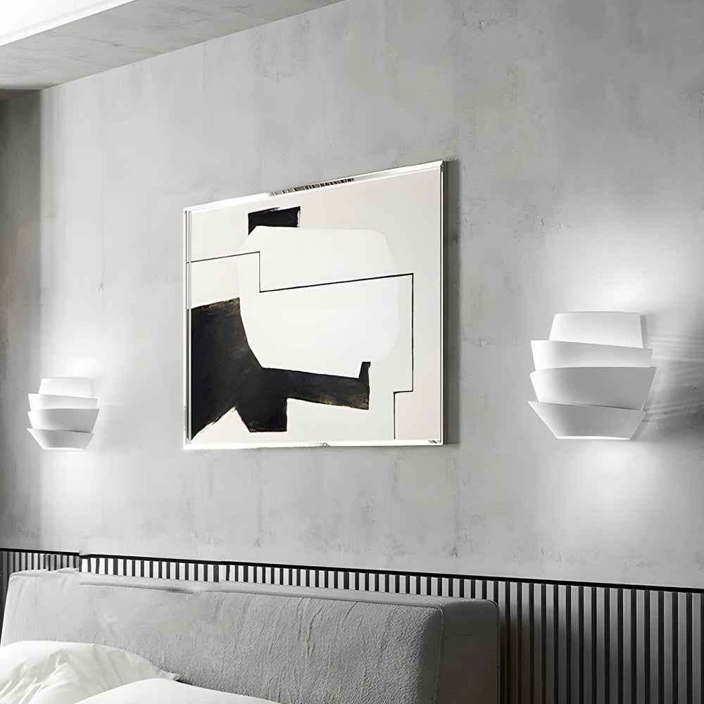 Modern Minimalist White Iron 2-Light Half Cylinder Wall Sconce for Hallway