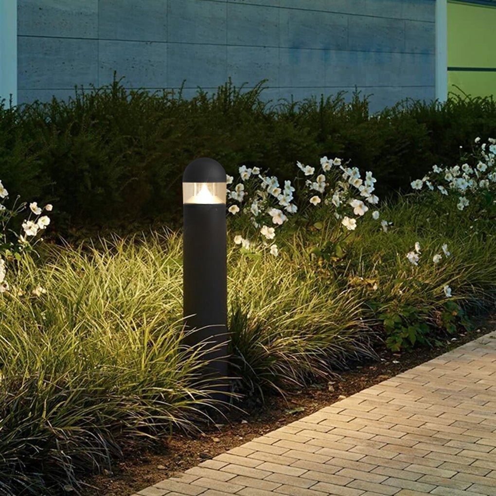 Sleek Black Waterproof LED Landscape Bollard Light for Outdoor Gardens