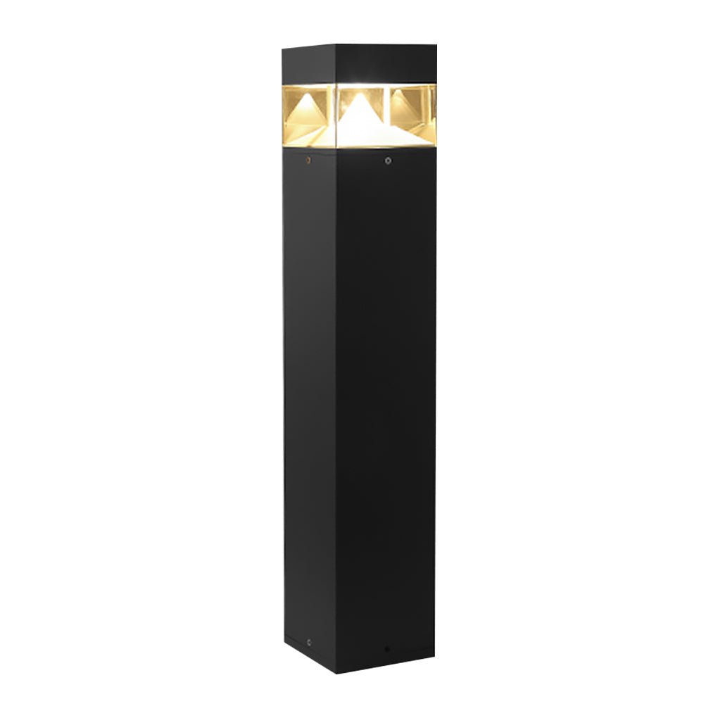 Sleek Black Waterproof LED Landscape Bollard Light for Outdoor Gardens