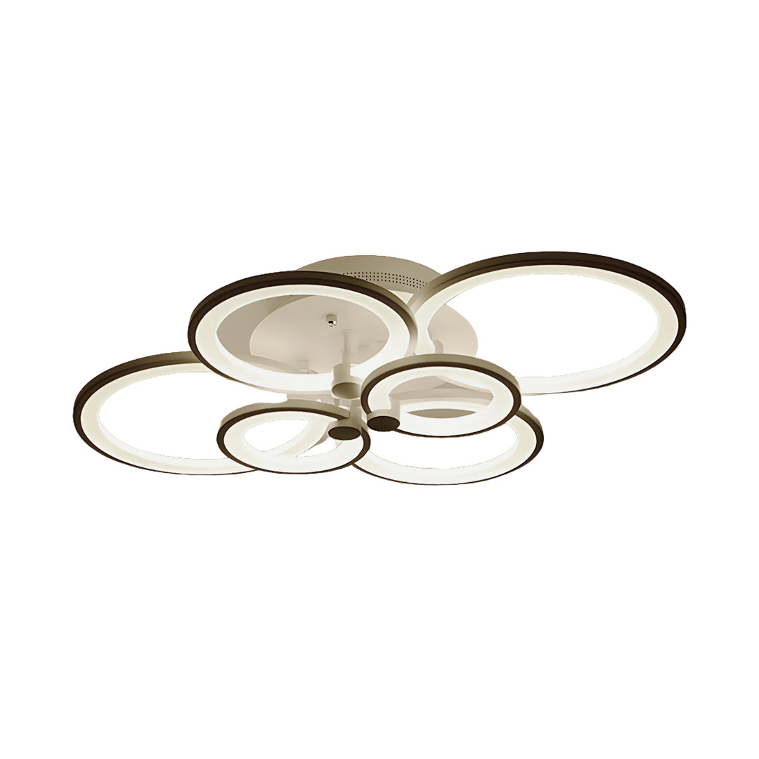 Elegant Modern Overlapping Ring Ceiling Light Fixture in Gold for Living Room