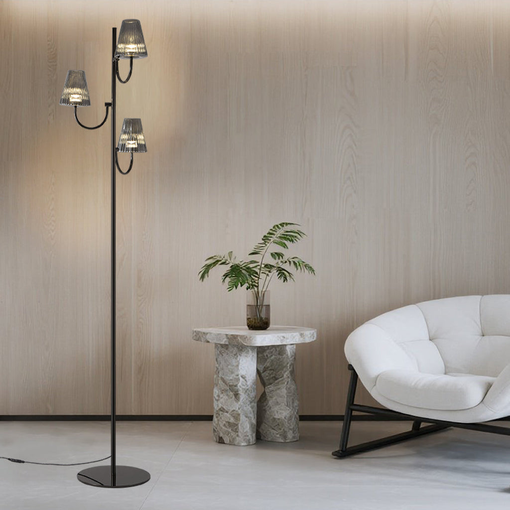 Sleek Black Minimalist Floor Lamp in Contemporary Design for Living Room