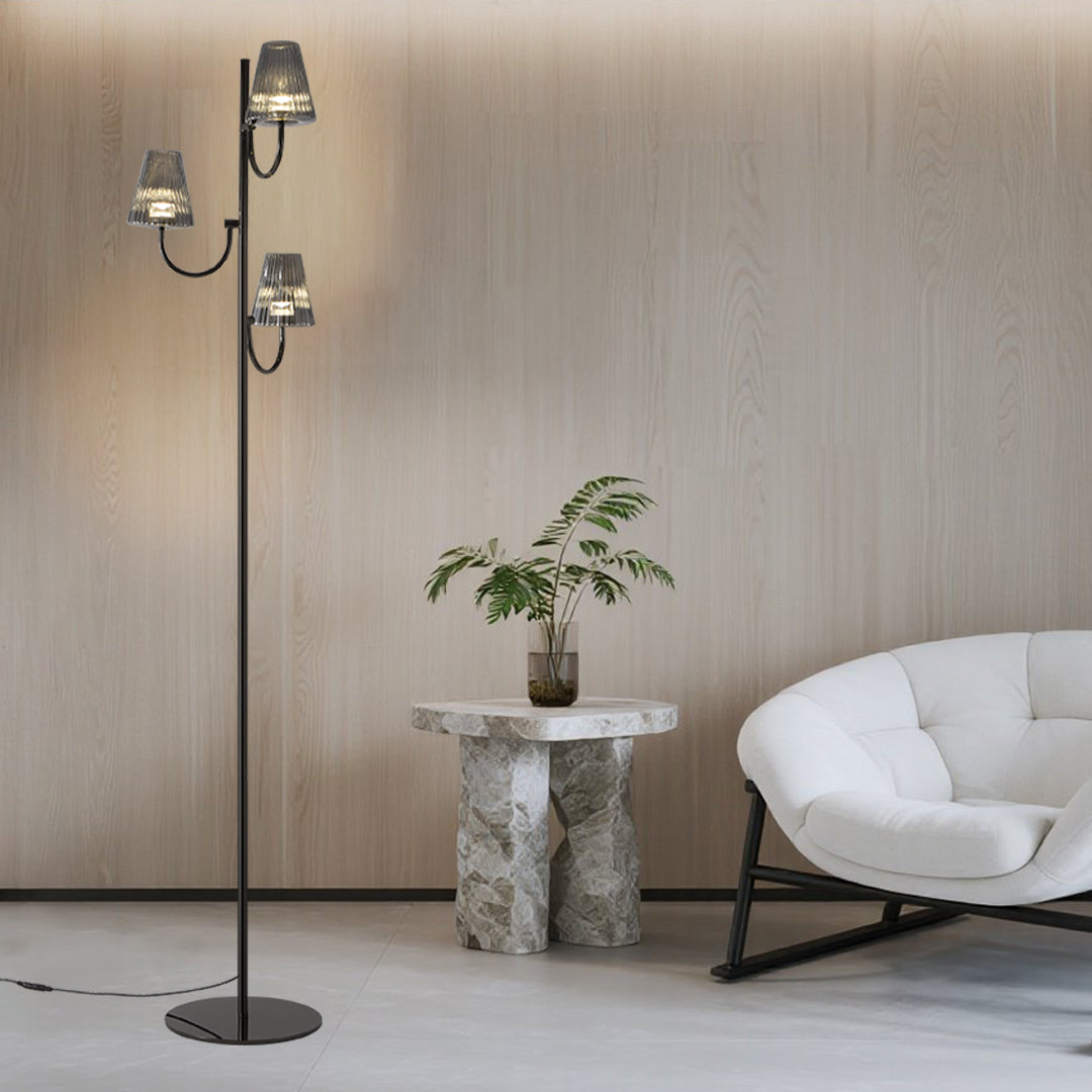 Sleek Black Minimalist Floor Lamp in Contemporary Design for Living Room