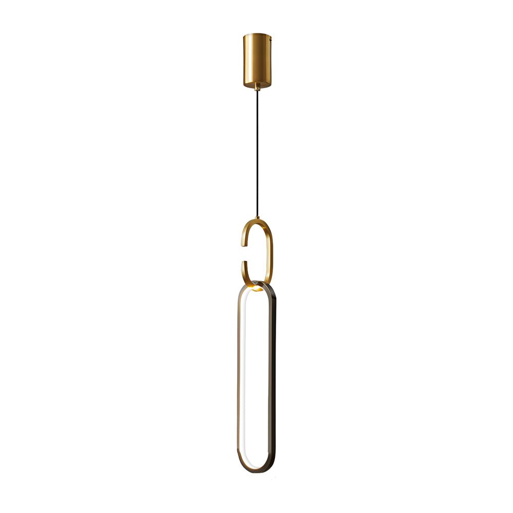 Elegant Copper Long Oval LED Pendant Light for Modern Living Spaces