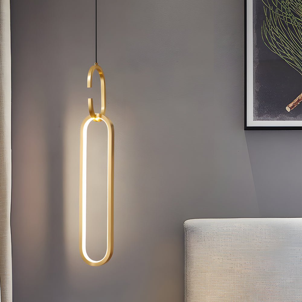 Sleek Copper Oval LED Pendant Light with 3-Step Dimming for Modern Spaces