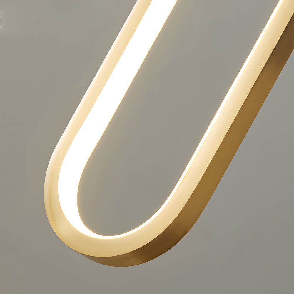 Elegant Copper Long Oval LED Pendant Light for Modern Living Spaces