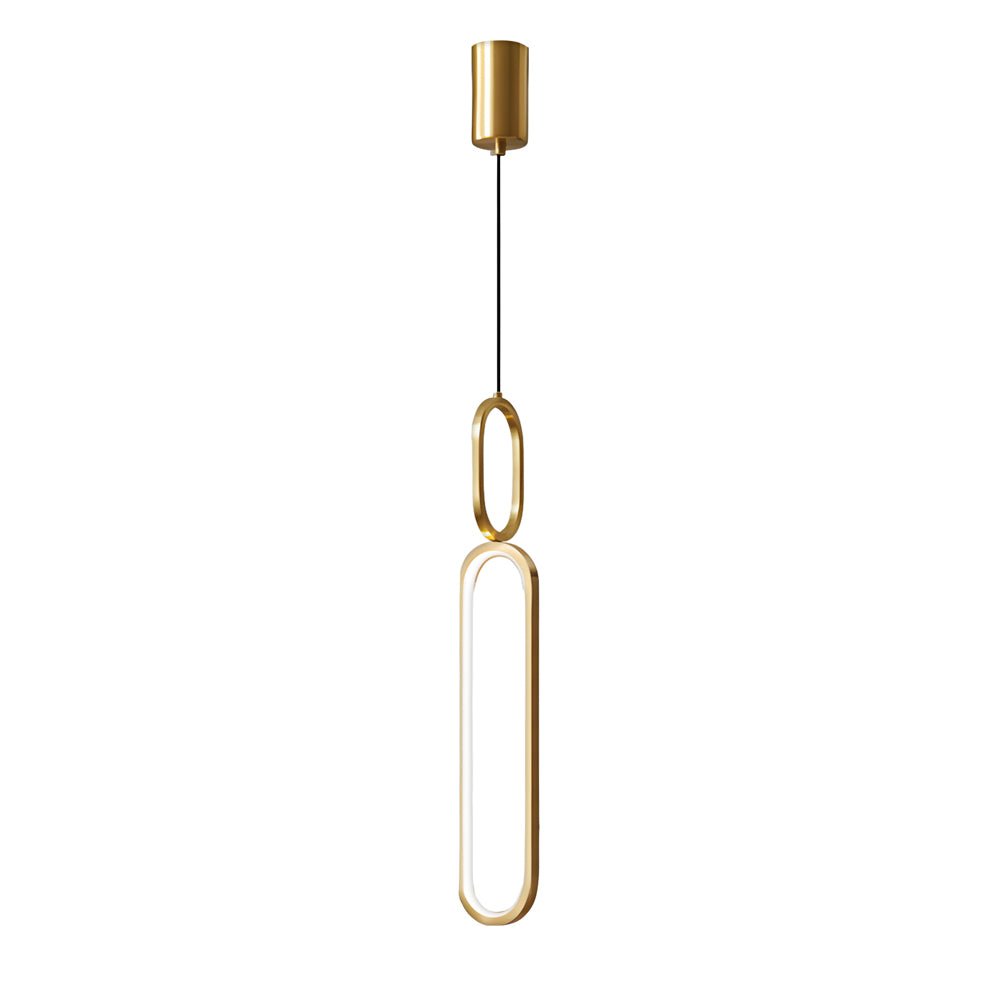 Sleek Copper Oval LED Pendant Light with 3-Step Dimming for Modern Spaces