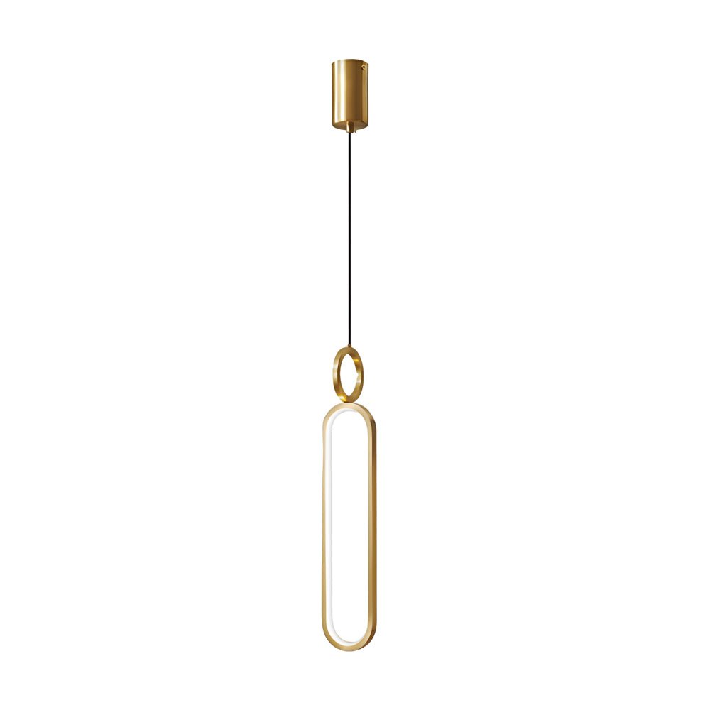 Sleek Copper Oval LED Pendant Light with 3-Step Dimming for Modern Spaces
