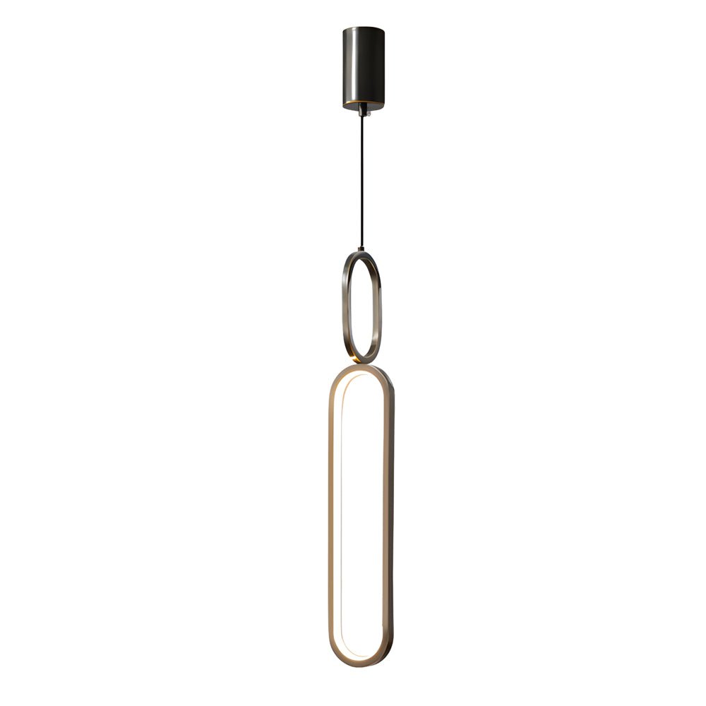 Elegant Copper Long Oval LED Pendant Light for Modern Living Spaces