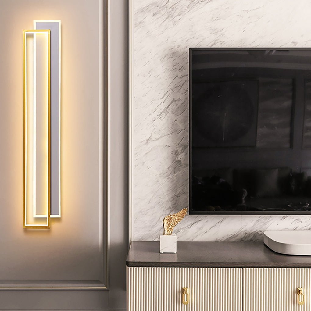 Elegant Minimalist White LED Wall Lights with Three-Step Dimming, Ideal for Living Room