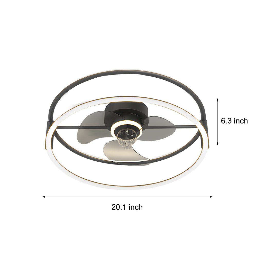 Modern Minimalist Bladeless LED Ceiling Fan Light with Three-Step Dimming