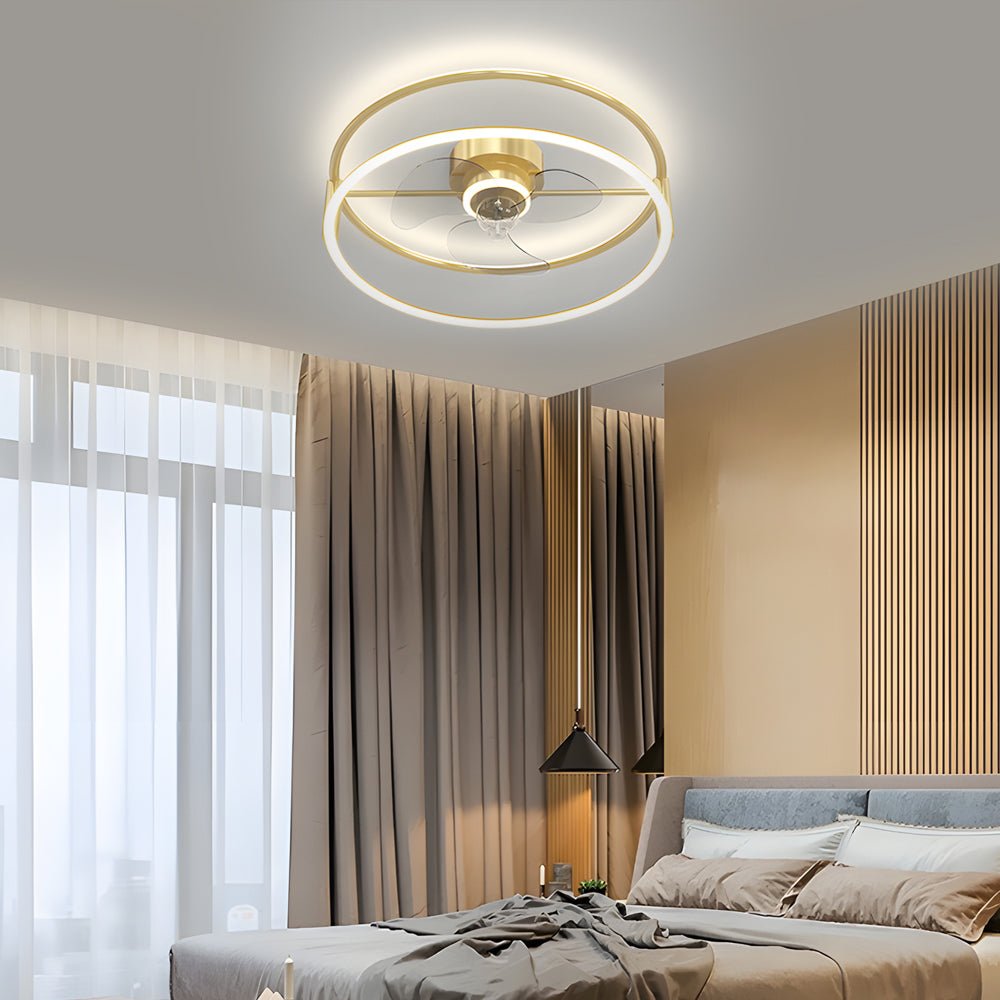 Modern Minimalist Bladeless LED Ceiling Fan Light with Three-Step Dimming