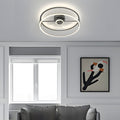 Modern Minimalist Bladeless LED Ceiling Fan Light with Three-Step Dimming