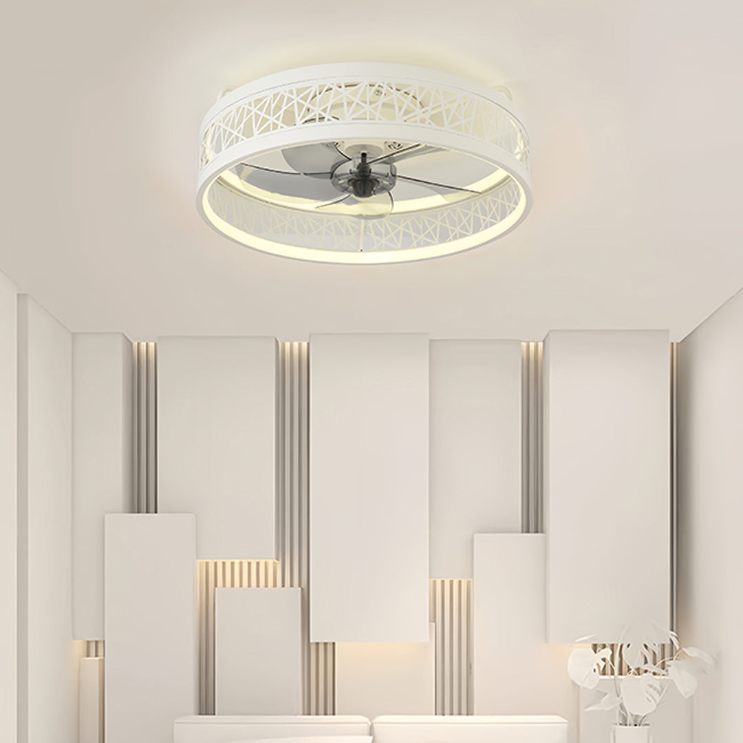 Ultra Thin Nordic Round Ceiling Fan with Light for Modern Living Rooms