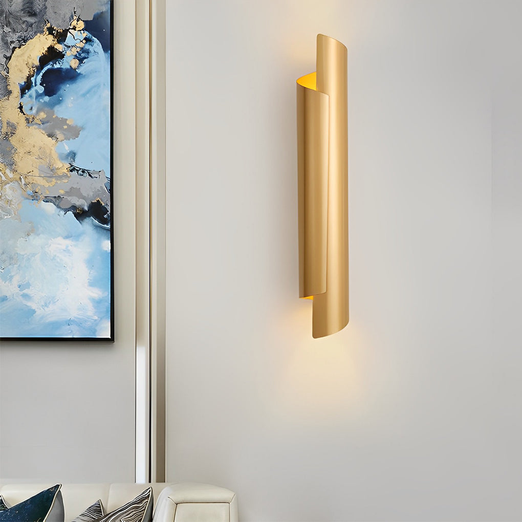Modern Black Metal LED Scroll Wall Sconce for Living Room or Hallway