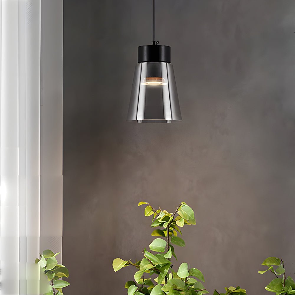 Smoke Gray Glass Modern Pendant Chandelier Light for Living Room
