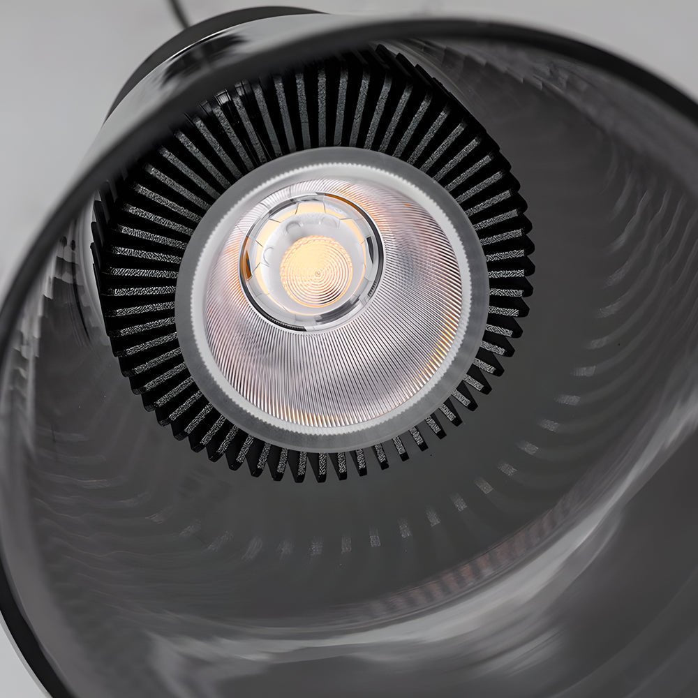 Modern Smoke Gray Glass Shade Pendant Light Fixture for Dining Room