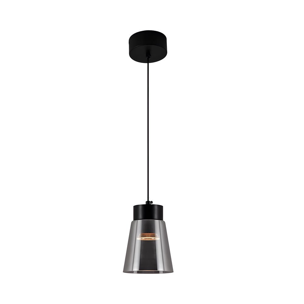 Smoke Gray Glass Modern Pendant Chandelier Light for Living Room