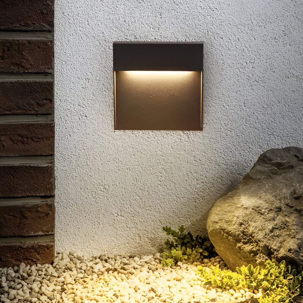 Minimalist Waterproof Square Outdoor Stair LED Lights – Durable White Design