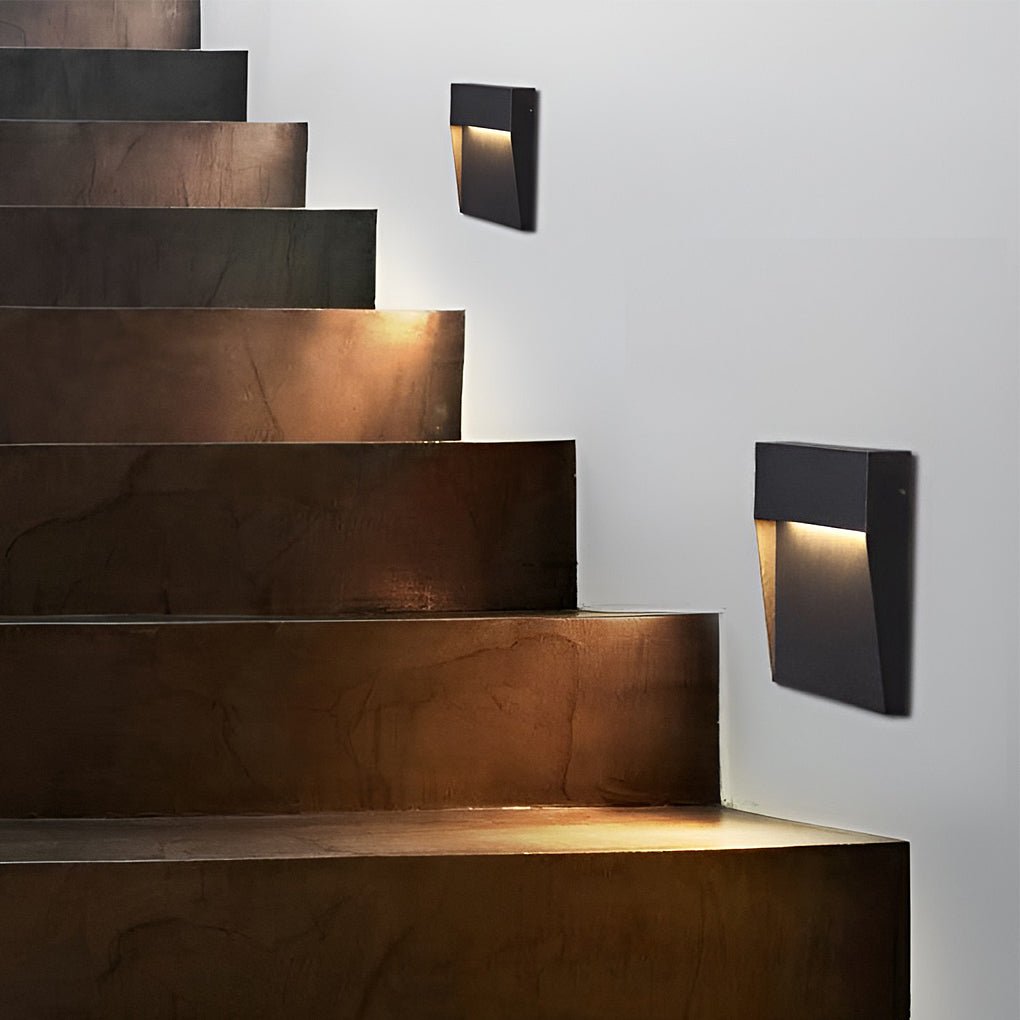 Minimalist Waterproof Square Outdoor Stair LED Lights – Durable White Design