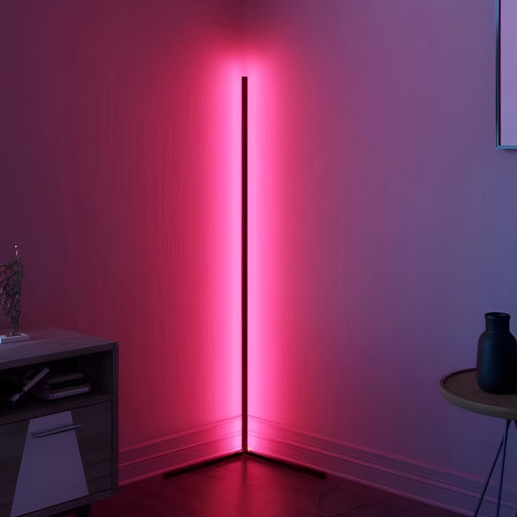 Modern Minimalist Black LED Corner Floor Lamp for Living Room Ambiance