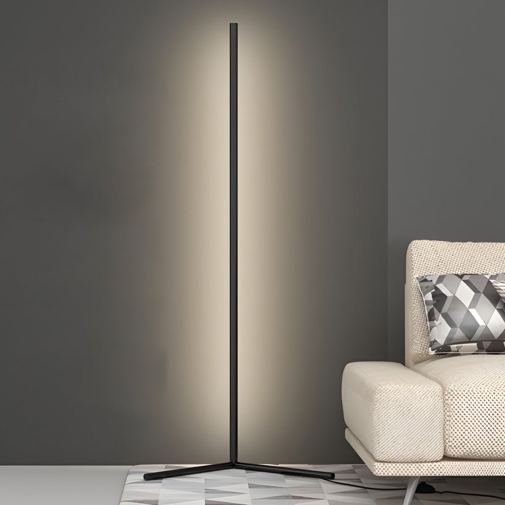Modern Minimalist Black LED Corner Floor Lamp for Living Room Ambiance