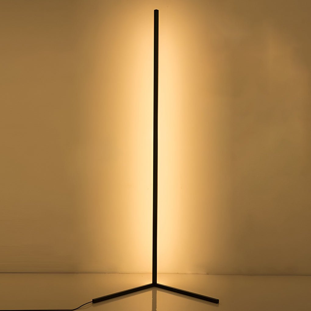 Modern Minimalist Black LED Corner Floor Lamp for Living Room Ambiance