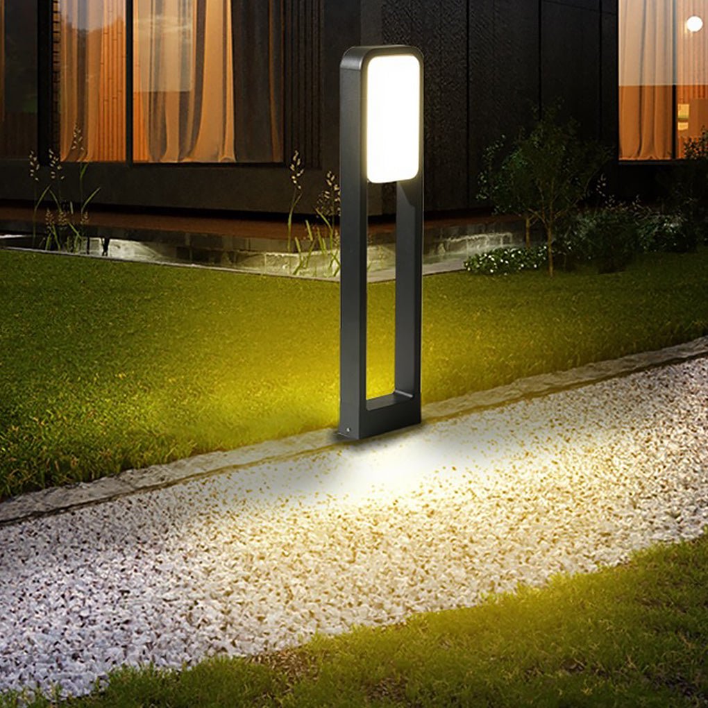 Contemporary Dual-Sided White COB LED Square Path Light for Outdoors
