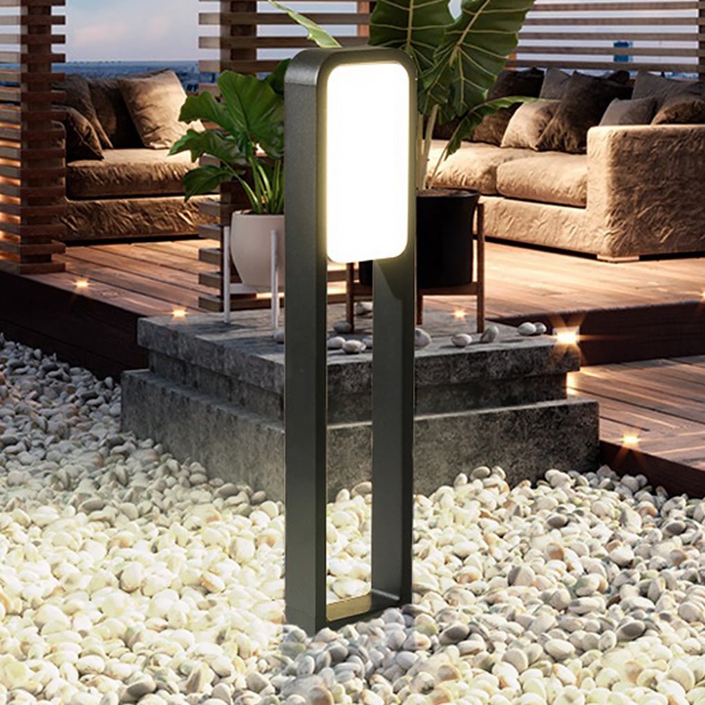 Contemporary Dual-Sided White COB LED Square Path Light for Outdoors
